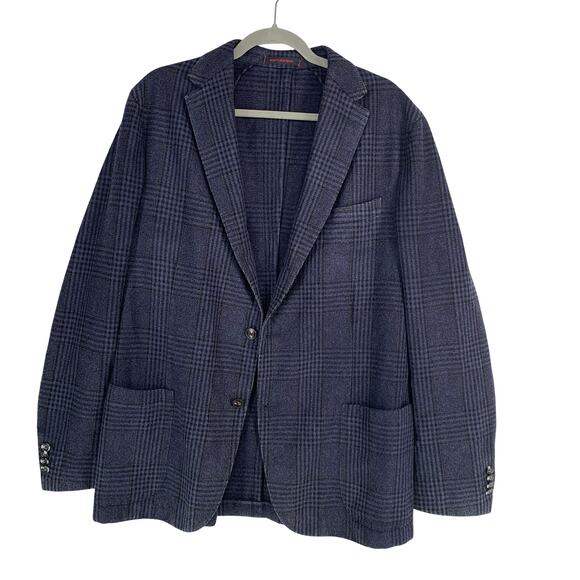 The Gigi Other - The Gigi Wool Blazer Men’s Size Large Purple Unlined Houndstooth Sport Coat